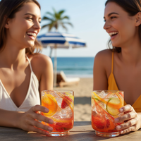Vente en gros Verres à jus moucheté couleur ambre rose imprimé léopard mexicain personnalisés Tasse à eau potable Verre Highball