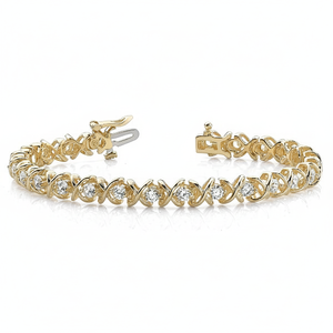 14K Yellow Gold Elegant Tennis <b>Bracelet</b> for Women Certified Round Diamond Real Estate Jewelry Elegant Diamond <b>Bangles</b> <b>Bracelets</b> - Product Image 2