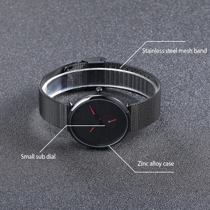 Vente chaude marque maille bracelet femmes <span class=keywords><strong>montre</strong></span> mâle sous petits yeux lumineux grand cadran acier ceinture loisirs hommes montres-bracelets Reloj - Product Image 3