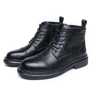 Bottes noires élégantes à lacets, montantes, durables et abordables, trè<span class=keywords><strong>s</strong></span> prisées par les designers - Product Image 1