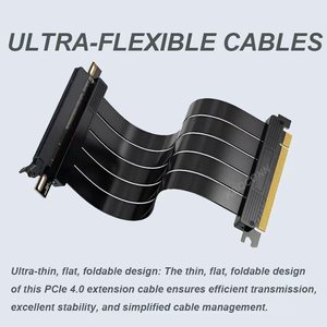 PCIE 4.0 uzatma kablosu, siyah 16x korumalı yüksek hızlı dayanıklı <span class=keywords><strong>GPU</strong></span> yükseltici kablo <span class=keywords><strong>GPU</strong></span> uzatma kartı için PCI Express portu ile - Product Image 4