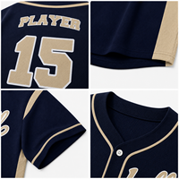 Kaos Jersey Baseball Oversize Custom Streetwear Hip Hop Kancing Depan 100% Poliester Cetak Digital untuk Pria Tim Klub
