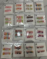 Uñas Postizas Cuadradas de Almendra FAT FAT, Mezcla Aleatoria, Cobertura Completa, ABS, Estilo Salón, Diseño Elegante y Moderno