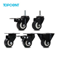 TOPCENT Vente Chaude Roulettes de Meuble Légères 2/3/4 Pouces Roues en PU pour Chaise de Bureau OEM