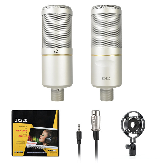 New-Style ZX320 Gaming 48V XLR Condenser Microphone with Heart Shape Polar Pattern for Live Streaming Recording Karaoke