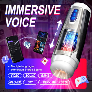 Nuovo Masturbatore <span class=keywords><strong>Maschile</strong></span> Intelligente con Controllo AI tramite App, Video, Voce, Frequenza, Velocità, Vibrazione, Rotazione Automatica e Riscaldamento - Product Image 1