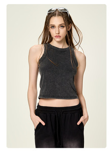 Logo uni personnalisé lavage lourd haut court Slim Fit <span class=keywords><strong>Sexy</strong></span> <span class=keywords><strong>T</strong></span>-<span class=keywords><strong>shirt</strong></span> de haute qualité pour les femmes bébé Tee Y2k - Product Image 4