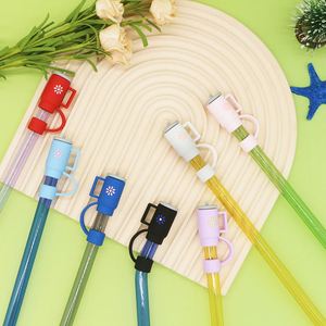 Y0727 -1 Silicone <b>Straw</b> Topper Compatible with 30 & 40 Oz Accessories <b>Straw</b> Tip Cover Cap Cartoon Reusable - Product Image 2