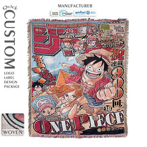 Rapide personnalisé en gros une pièce Anime tapisserie couverture Anime Poncho tissé tapisserie couverture - Product Image 1