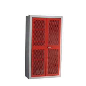Casier de rangement en métal avec porte en maille rouge sur mesure, armoire en acier verrouillable, armoire à outils de style industriel, armoire en métal pour objets personnels - Product Image 1