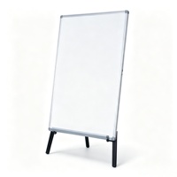 Tableau d'affichage magnétique de bureau Tableau blanc de jambes en bois avec cadre en aluminium
