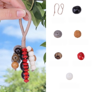 Wholesale Multiple Style Natural Plant Fruit Shell Car Pendant <b>Wind</b> <b>Chime</b> Kits Handwoven Lanyard Bodhi Hanging Decor - Product Image 2