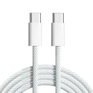 PD 60W 3A Fast Charging USB Type-C TO C high speed data transfer nylon cable for iPhone 15 series mobile phone