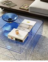 Nordique ménage Table à thé lumière luxe moderne créatif Simple carré dégradé Table d'angle salon canapé acrylique bord Table