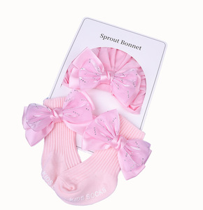 Offre Spéciale enfants bandeau bébé chaussettes <span class=keywords><strong>Turban</strong></span> ensemble bébé fille diamant fil pull chapeau nouveau-né <span class=keywords><strong>Turban</strong></span> - Product Image 5