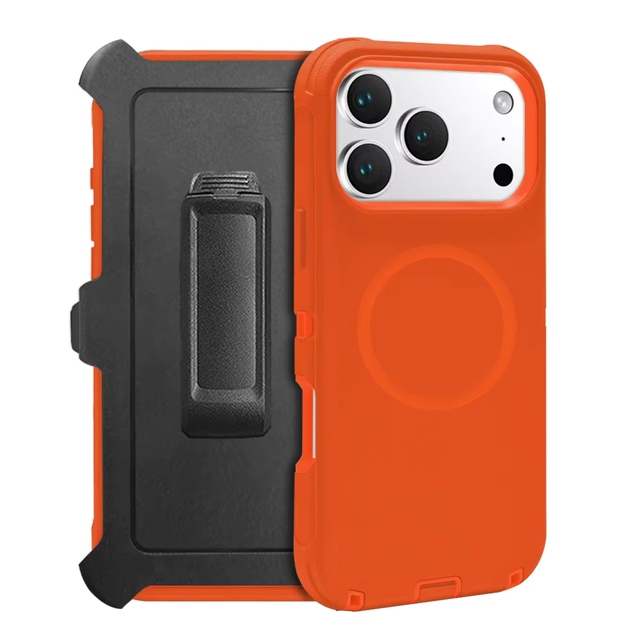 Fundas Para Celulares 3 In1 Phone Defender Case Magnetic Armor case for iPhone 17 Pro Max Heavy Duty Rugged Belt Clip Cases