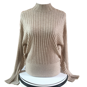 Commercio all'ingrosso autunno inverno cappotto in maglia di <span class=keywords><strong>lana</strong></span> Merino Slim personalizzato Soild Pullover corto mezza <span class=keywords><strong>dolcevita</strong></span> donna maglione in <span class=keywords><strong>lana</strong></span> 100% - Product Image 2