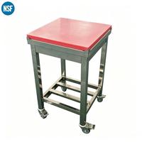 Plan de travail commercial en acier inoxydable avec crédence, étagère inférieure à lattes et roulettes, table de préparation pour cuisine de restaurant