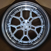 Jantes forgées 3 pièces 5x114.3 de 22 à 28 pouces, finition argent brossé avec lèvre polie pour voitures de course Drag Racing Ford Nissan Lexus LC IS Nissan