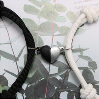 Bracelet pendentif magnétique en acier inoxydable, fait à la main, pour Couple, 2 pièces