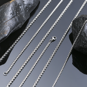 Stainless Steel Square <b>Box</b> <b>Chain</b> Pendant with Matching <b>Chain</b> for Men Hip Hop Style Jewelry Wholesale From Manufacturer - Product Image 2