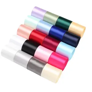 Gordonribbon fabrika 10mm ucuz çok renkli polyester çift tek yüz saten kurdele toptan
