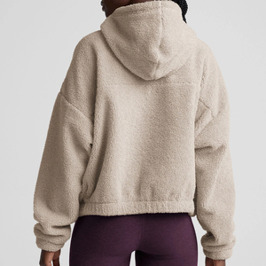 Chaqueta con Cremallera Completa y Logotipo Personalizado de Fábrica OEM, Sudadera con Capucha Gruesa y Peluda de Alta Calidad - Product Image 3