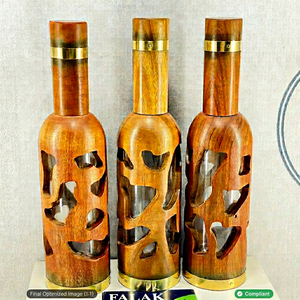 Bouteilles en bois miniatures écologiques modernes faites à la main sur mesure pour le stockage d'huiles essentielles, empilables, durables, pour un usage en voyage, sans danger pour les aliments, 1-2L - Product Image 1