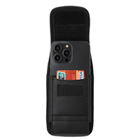 Étui de téléphone portable personnalisé en nylon avec clip ceinture, porte-cartes, sacoche verticale pour iPhone 18 17 Pro Max et Samsung S26