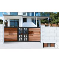 Clôture et portails JHR, entrée coulissante, grand portail principal, design pour maisons, métal, aluminium, carton, personnalisé, haute qualité, extérieur
