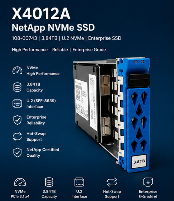 For NetApp X4012A 3.84TB NVMe Solid State Drive 108-00743 Enterprise SSD for NetApp All Flash Storage