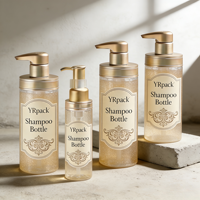 Flacon de shampooing et d'après-shampooing en or de luxe 350 ml, 400 ml, 500 ml, flacon d'huile essentielle pour cheveux 100 ml, ensemble de produits de soin des cheveux, emballage
