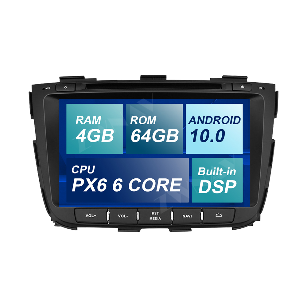 PX6 DSP 4 + 64 안드로이드 10.0 자동차 라디오 멀티미디어 비디오 플레이어 GPS 기아 Sorento 2012-2015 GPS Navi 스테레오 무료지도 헤드 유닛