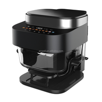ANWELL Friteuses à air chaud doubles 10 fonctions 4,5L+6,5L 11L avec réservoir d'eau à vapeur réel, grande capacité, empilables, avec fenêtres