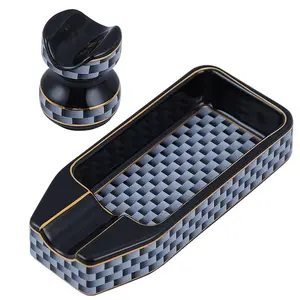 New arrival small ceramic cigar ashtray cigar holder gift set