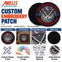 Patch de Nuit Haute Densité AWELLS, Écusson d'Identité Premium Direct Usine, Échantillonnage Rapide en 3 Jours pour Vestes et Sacs à Dos