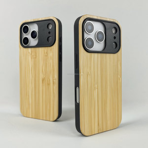 Coque mobile personnalisée en bois pour Iphone13 14 15 16 17 Pro matériau en bois véritable Design de luxe cadre Invisible coque de téléphone Android - Product Image 3