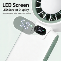 Kipas Pendingin Portabel Lipat 6000mAh USB Rechargeable Pendinginan Cepat Mini Fan dengan Desain Tali LED Flashlight Grosir