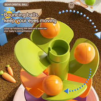 Jeu de Balle Interactif Ours & Lapin : Jouet Montessori Éducatif Précoce pour Bébés et Tout-petits avec Balle Rotative à Lancer