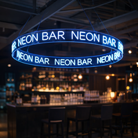 Enseigne néon LED ronde personnalisable LC Sign, populaire, pour affichage intérieur de salon de coiffure
