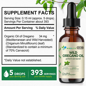 น้ำมันออริกาโน่สกัดเข้มข้น 60 มล. ปริมาณคาร์วาโครลสูง สารสกัดออริกาโน่บริสุทธิ์จากธรรมชาติ ชนิดน้ำ - Product Image 6