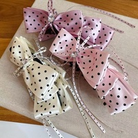 Ruban en satin Daou 13 cm à pois doux pour nœuds, pinces à cheveux en plastique, accessoires de mode pour femmes, vente en gros