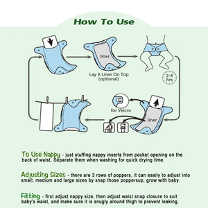 Couches pour nouveau-né de 0 à 1 an imprimées de dessins animés, lavables en polaire grise, étanches et respirantes, pour nouveau-né - Product Image 6