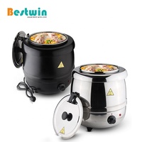 Marmite chauffante électrique en acier inoxydable de 10 litres pour la restauration, le curry, le ragoût, la soupe, le chauffe-plat pour buffet