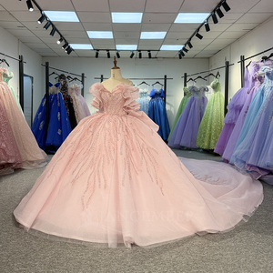 Dy9986 Blush Pink Chiffon Vintage Quinceanera Dresses Lace Appliqued <b>Ankle</b>-Length Sweet 16 Party Ball Gowns Birthday Party - Product Image 5