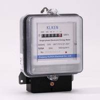 HUIXIA DDS Meter Energi Digital Satu Fasa 220V Kelas 1.0 20A untuk Statistik Penggunaan Daya Sub-metering Apartemen 0-9999.9 kWh