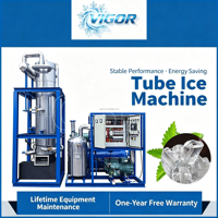 Machine à glace industrielle entièrement automatique de 8 tonnes, à refroidissement par eau, avec compresseur, capacité de stockage de 500 kg, moteur et engrenages commerciaux