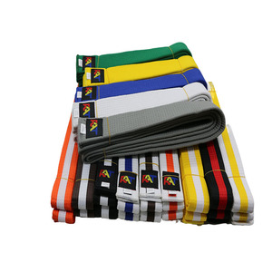 Équipement sportif de haute qualité Couleur personnalisée Polyester Logo personnalisé Arts martiaux Karaté Taekwondo <span class=keywords><strong>Ceinture</strong></span> ITF noire - Product Image 5