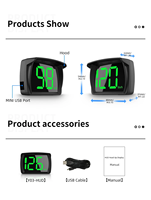Tampilan Speedometer Digital HUD Kaca Depan Mobil dengan Font Besar Pengukur Kecepatan MPH Km/h Proyektor Mengemudi HUD-Y03