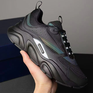 2025热卖真皮运动鞋男女通用尺码设计师B22运动鞋男女高品质衬里系带跑鞋 - Product Image 3